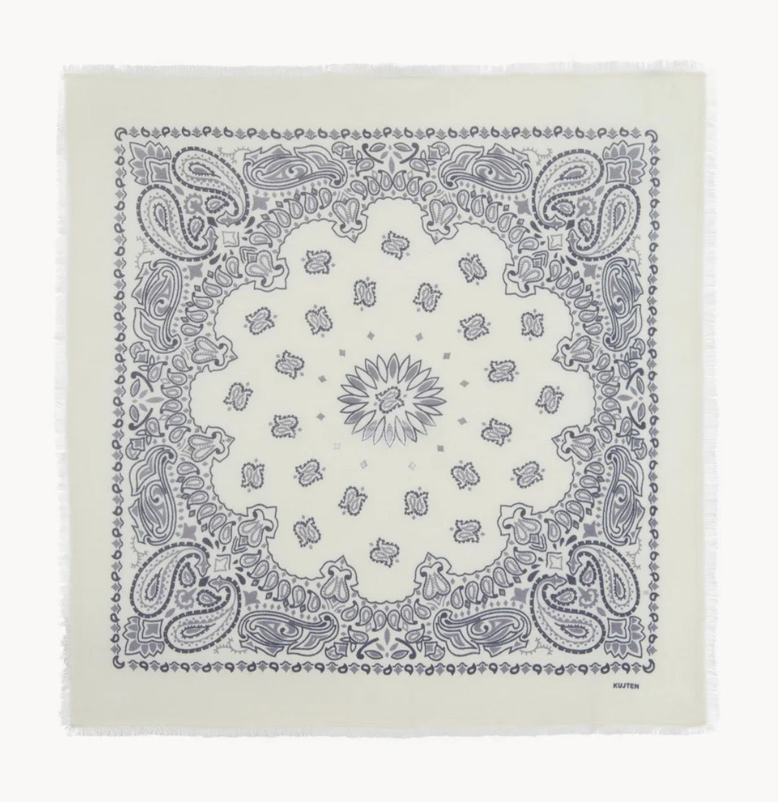 Grand Bandana Hachiko Bico Blanc Gris