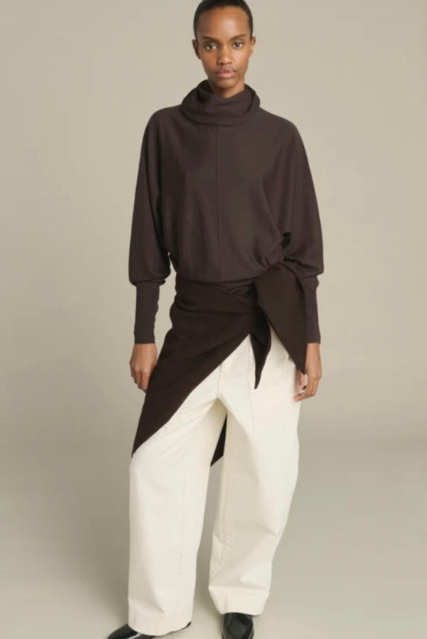 Foulard Triangle Jamelia En Laine Marron
