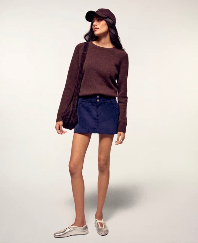 Pull Col Rond Femme Chocolat