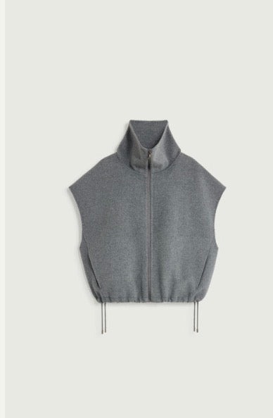 Blouson Junior Zippé sans Manches Gris Clair