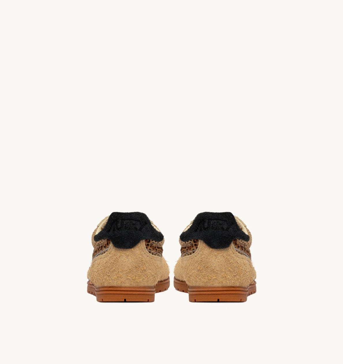 KP01 Basket Windspin Knitted Suede Pony Trench Leopard Black