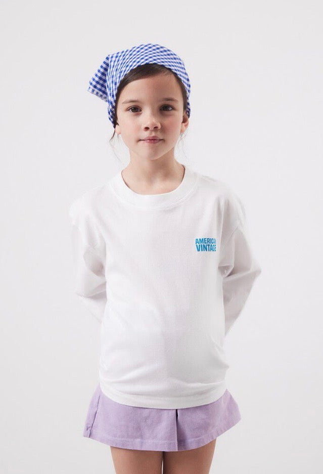 Tee-Shirt Enfant Gixy Manche Longue Blanc