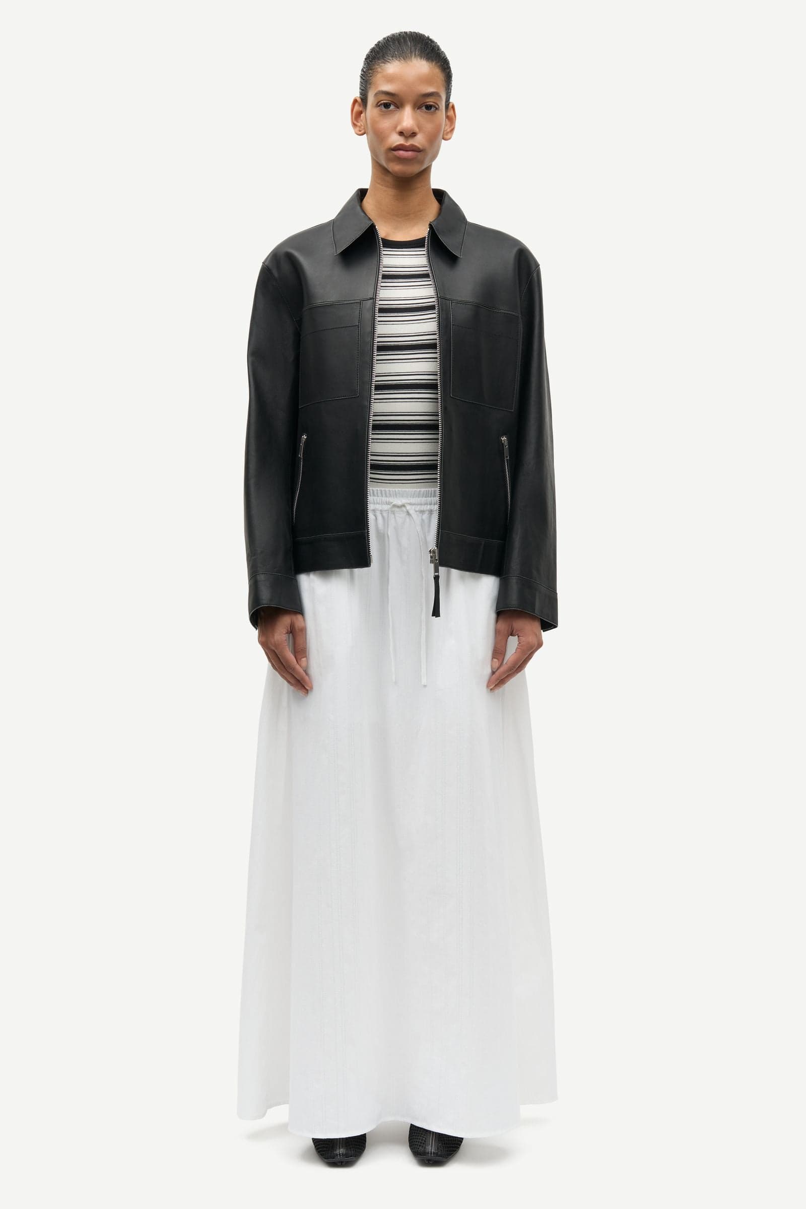Satina Maxi Skirt White