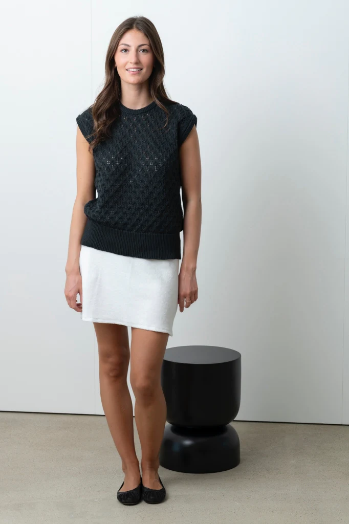 Jupe courte en éponge bouclette bio MINI GILDA Blanc Laitage