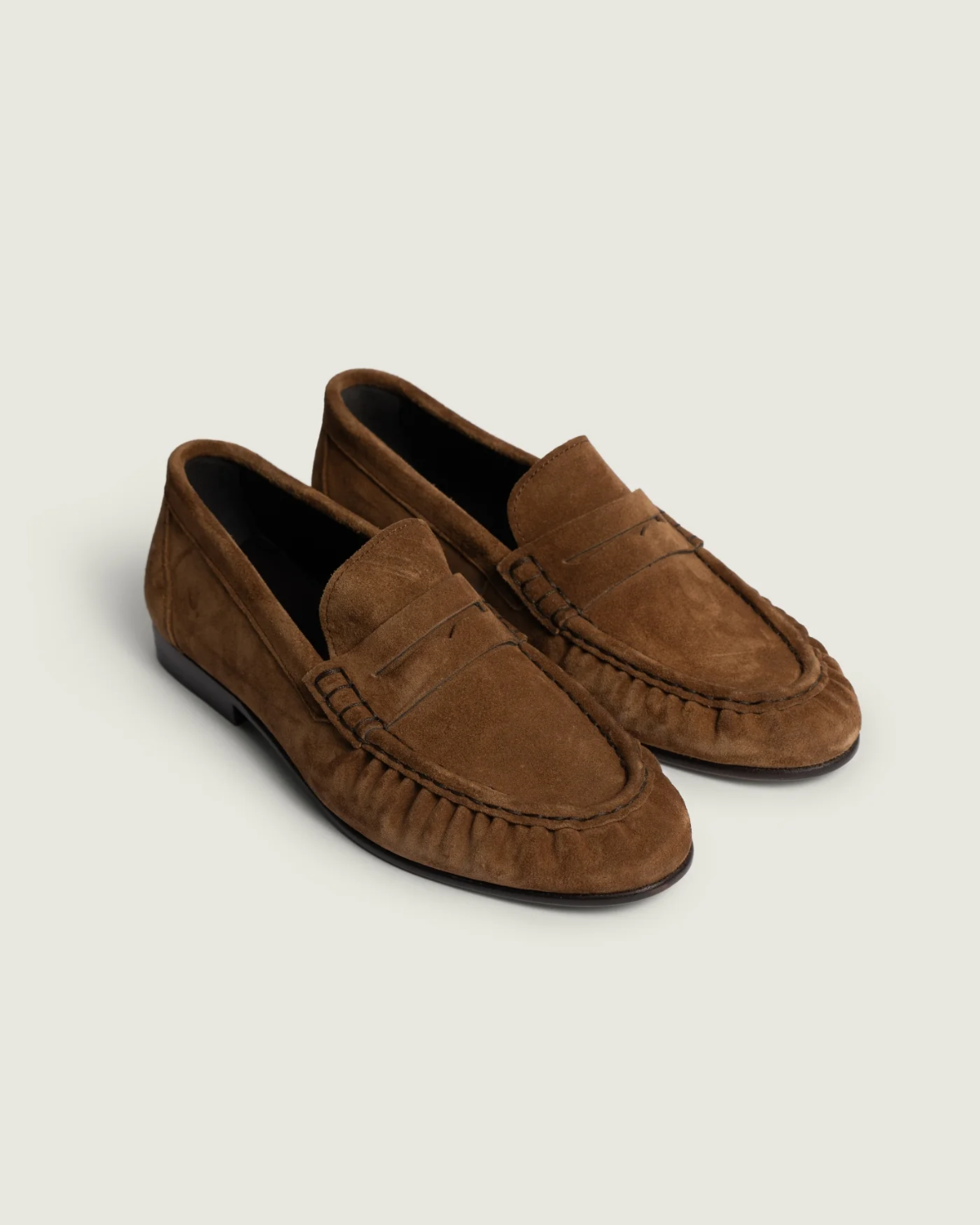 Penny Loafer Wrinkle Suede Cognac