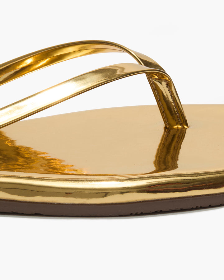 Tong Square Toe Lily Mirror Gold