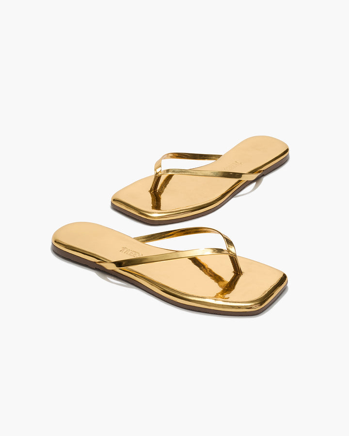 Tong Square Toe Lily Mirror Gold