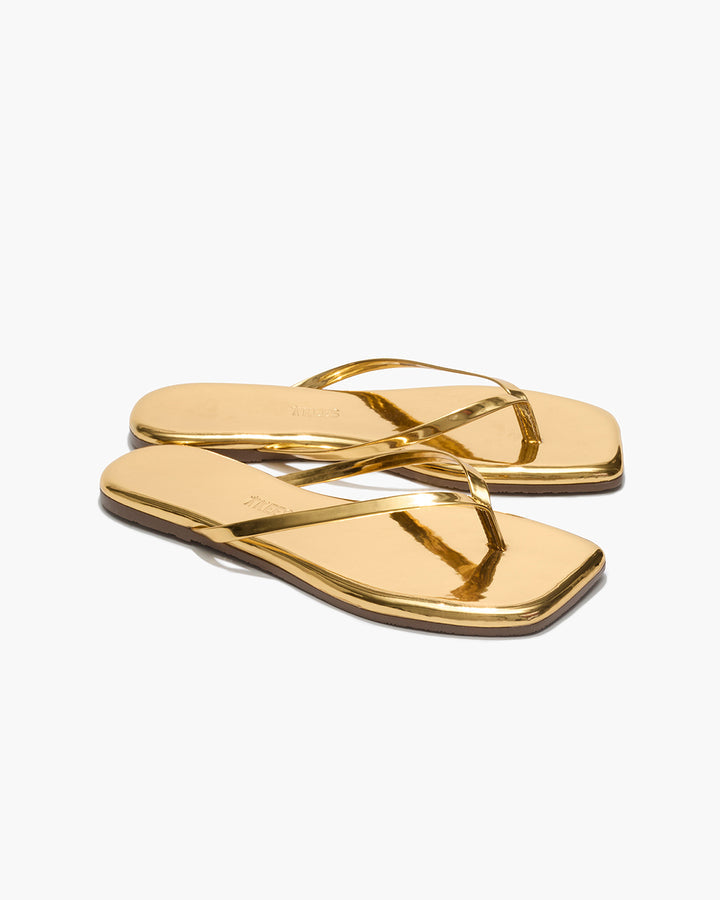 Tong Square Toe Lily Mirror Gold
