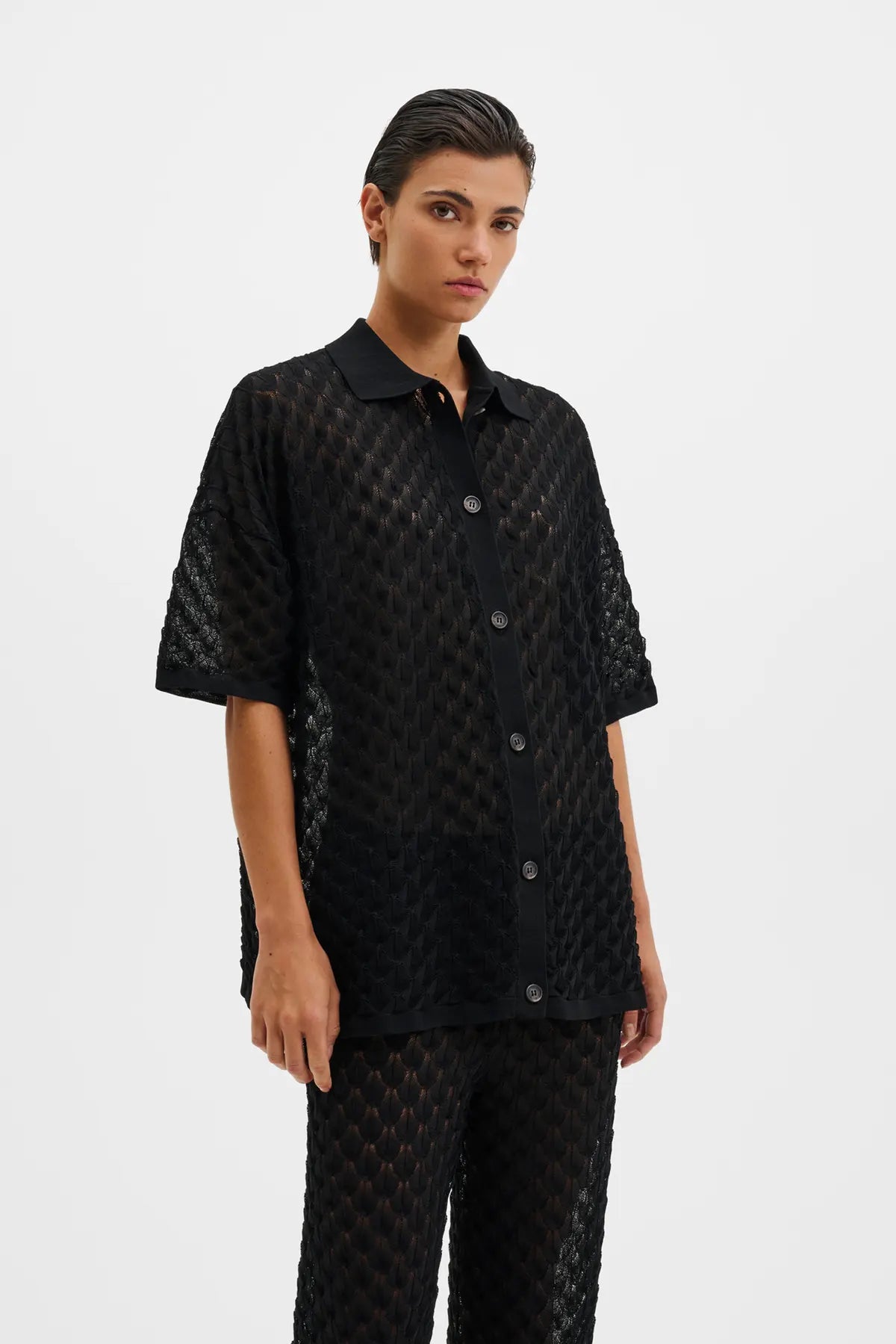 Moa Knitted Shirt Black