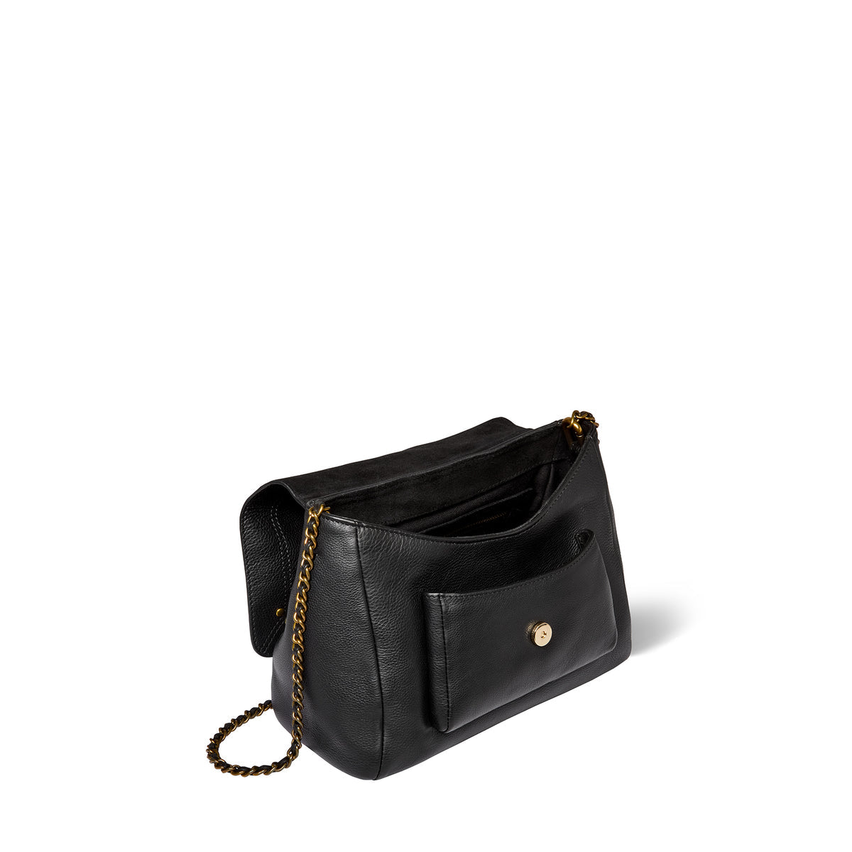 Sac Lulu M Veau Noir Brass