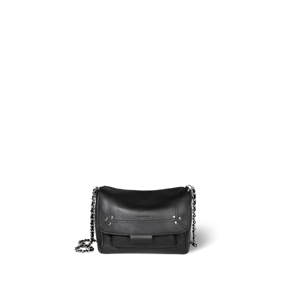 Sac Lulu S Agneau Noir Silver