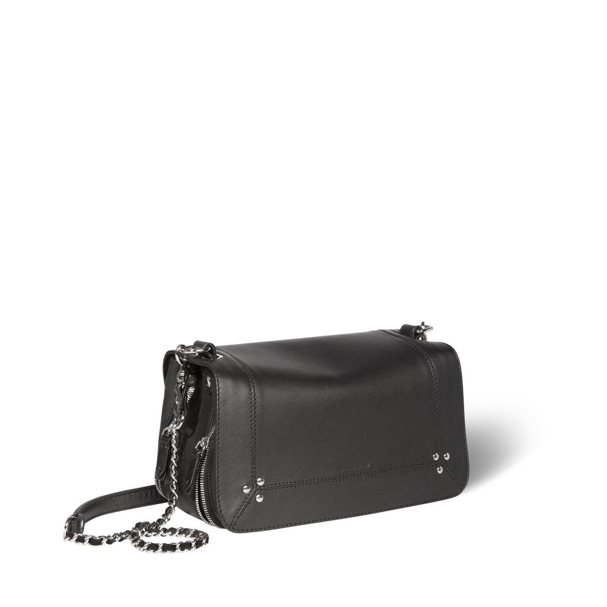 Sac Bobi M Agneau Noir Silver