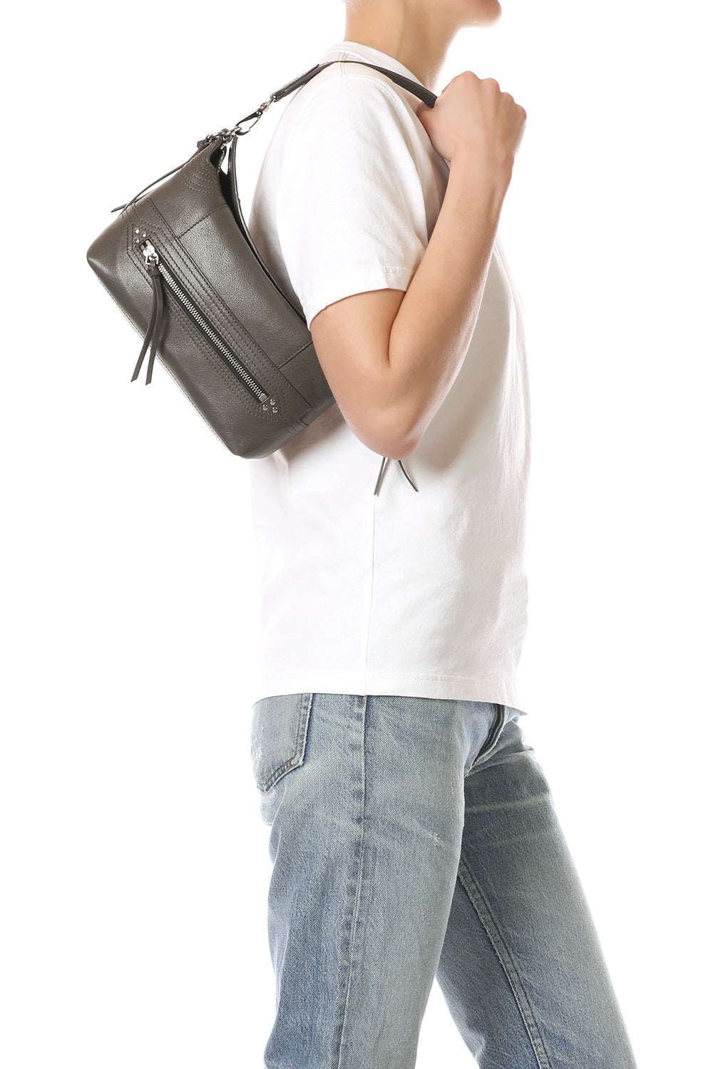 Sac Lucky Hobo Small Buffle Gris