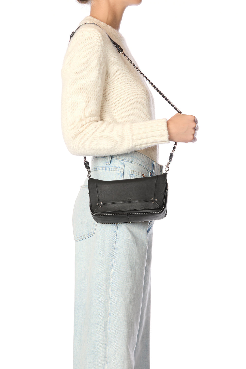 Bobi S Cuir Agneau Noir Silver