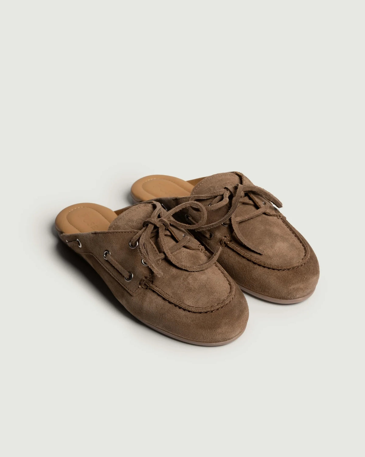 Boat Loafer Mule - Brushed Suede Light Chocolate