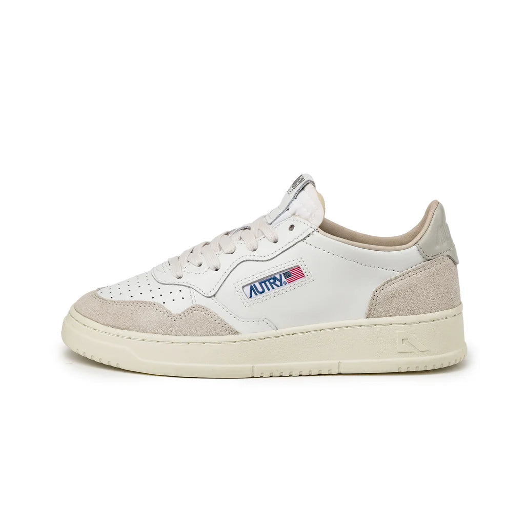 LS14 Baskets Medalist Low Leather Suede White Pélican