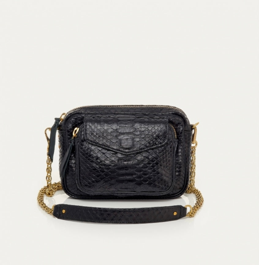 Sac Python Charly Noir Chaine Or
