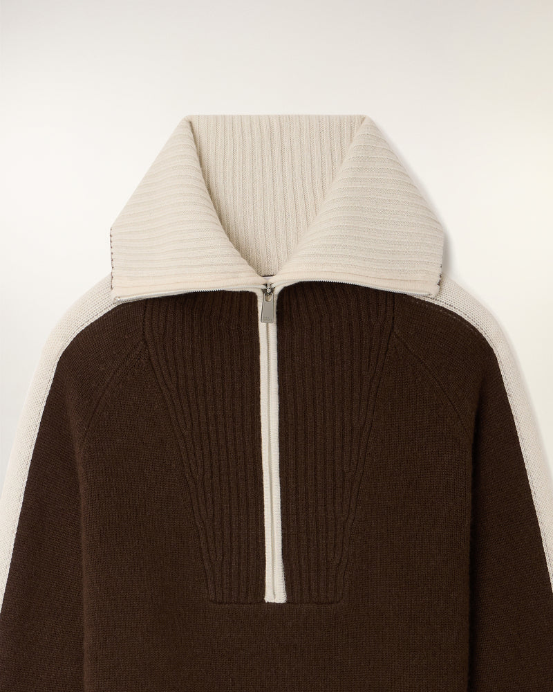 Pull Col Camionneur Chocolat