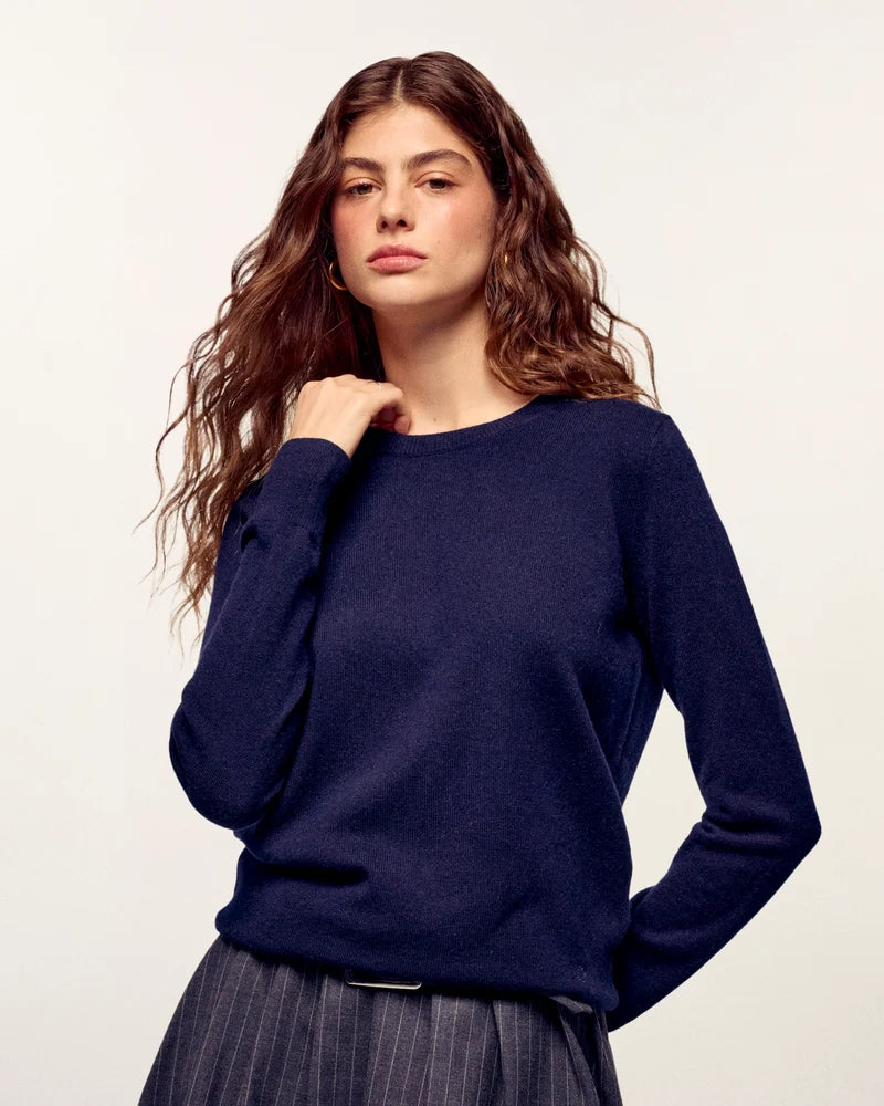 Pull Col Rond Navy