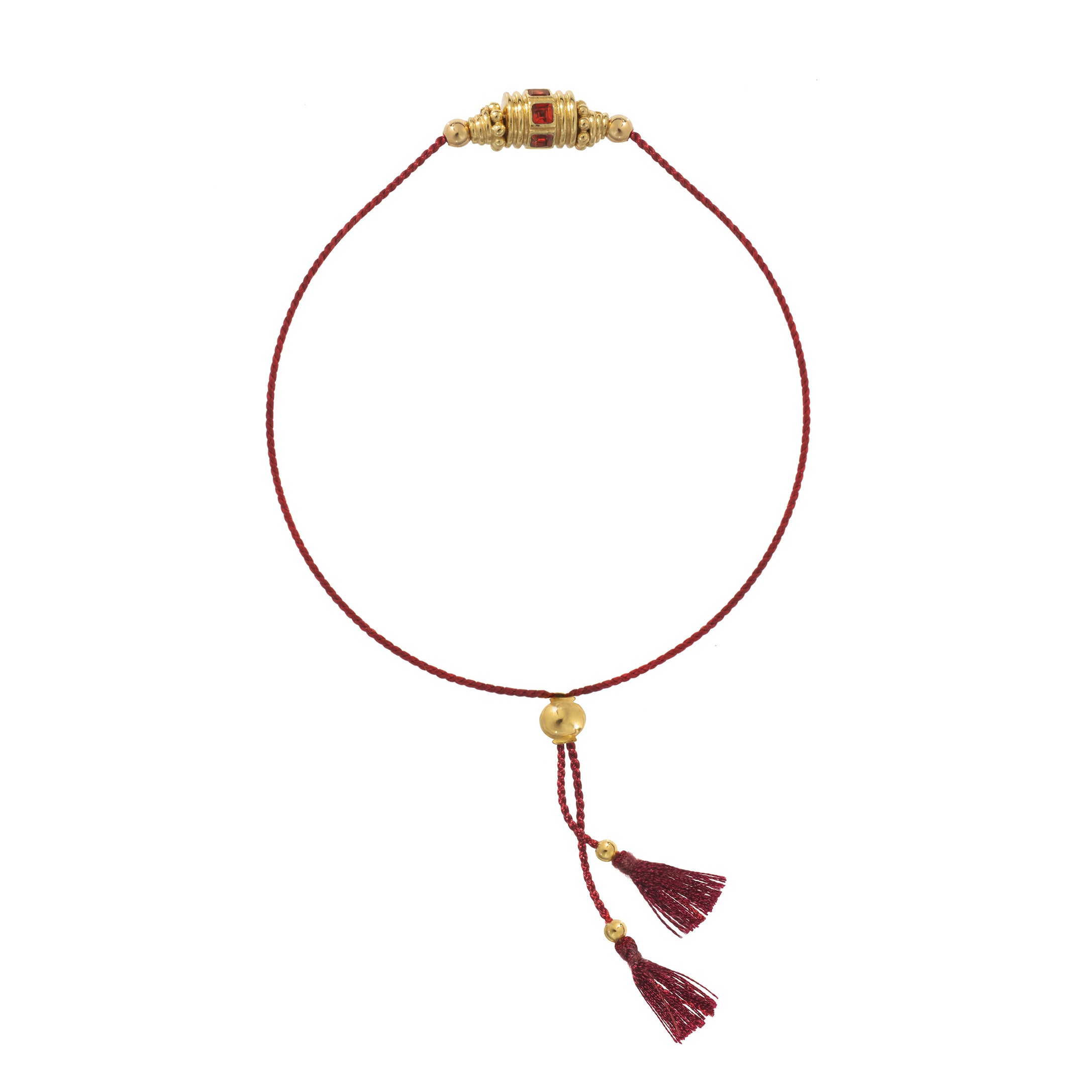Bracelet Rakhi 2 Grenat Fil Rouge