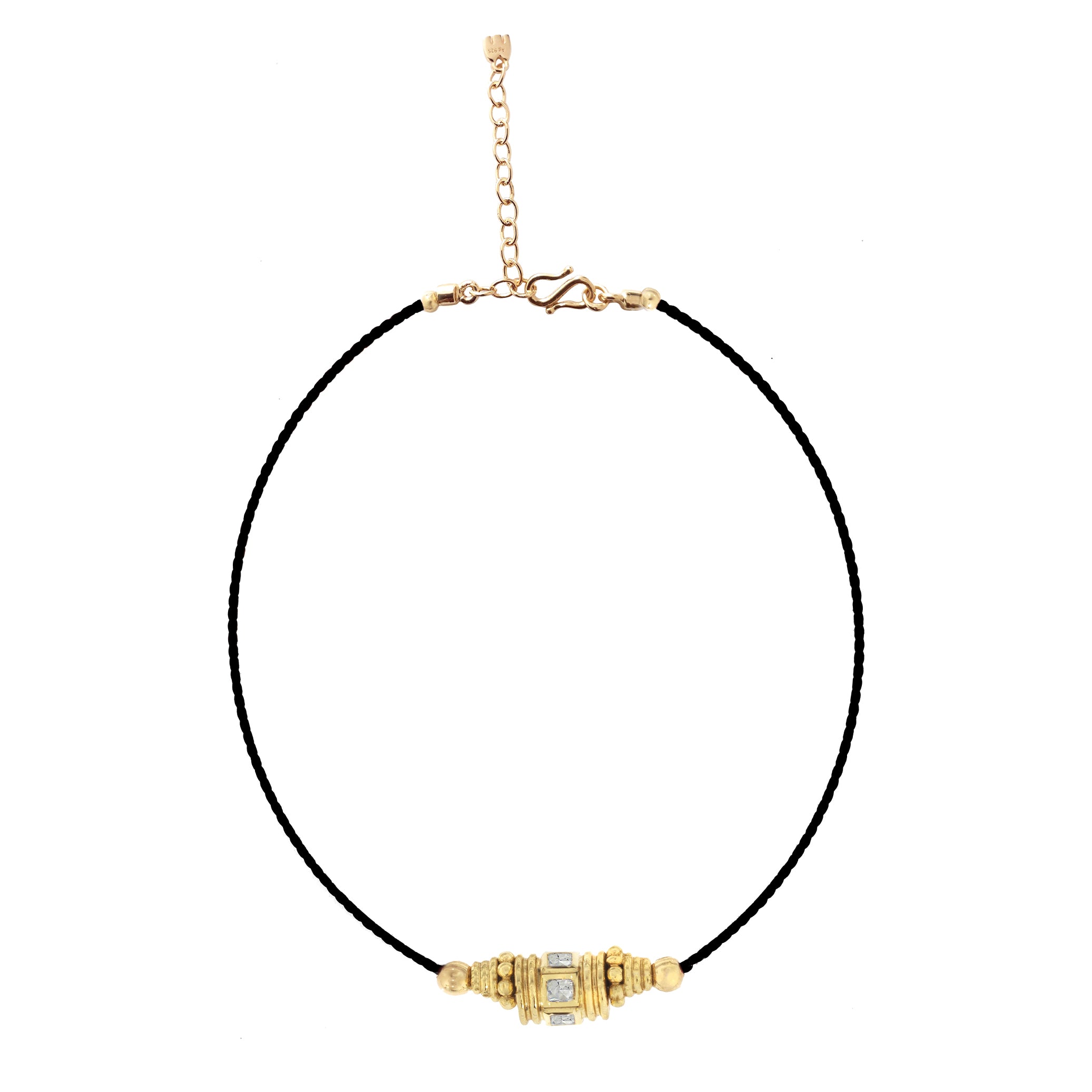Collier Rakhi 1 Topaze Fil Noir