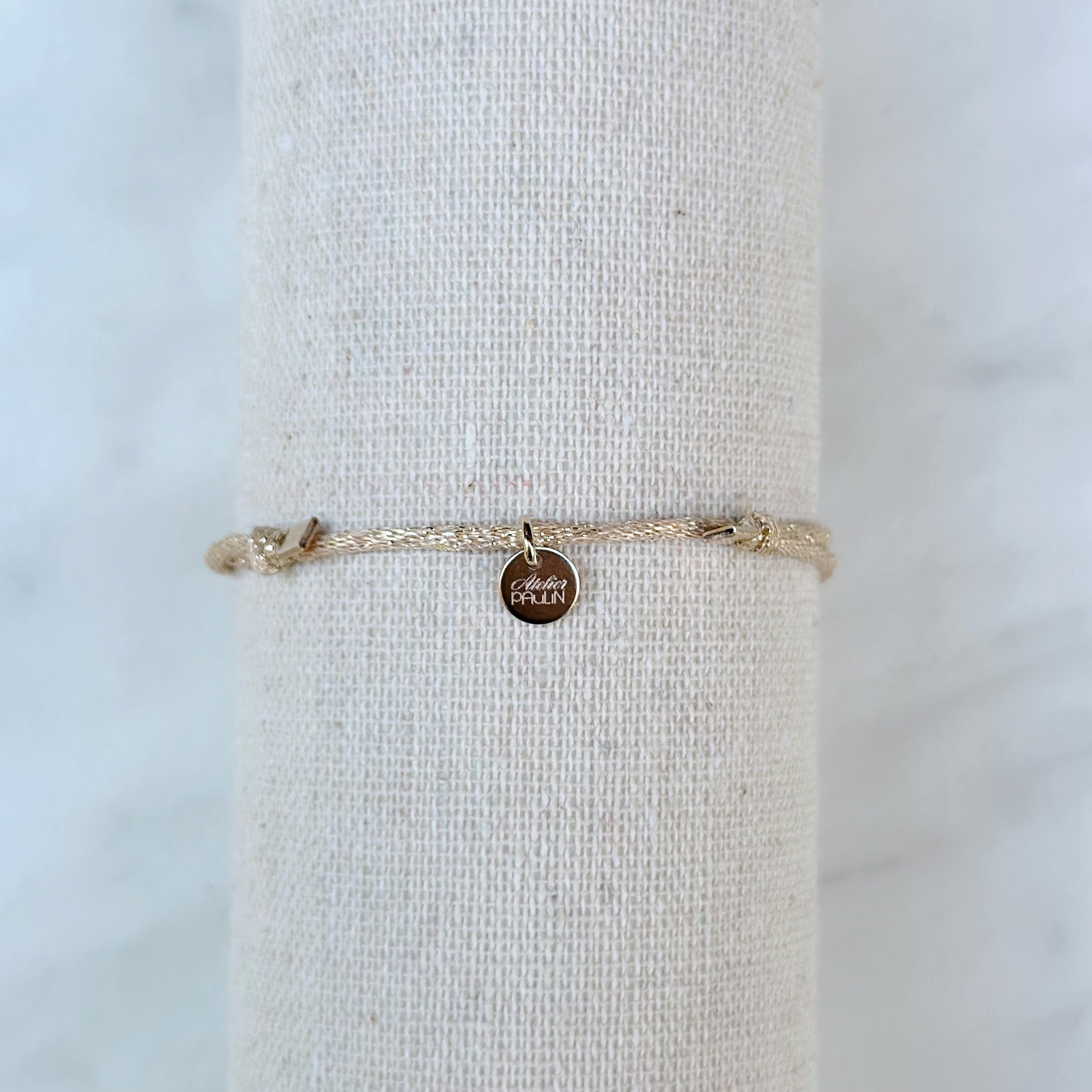 Bracelet « Amour » Cordon Lurex Doré