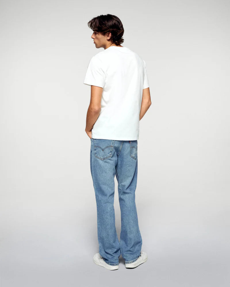 T-shirt Homme Col Rond Manches Courtes Cœur Blanc