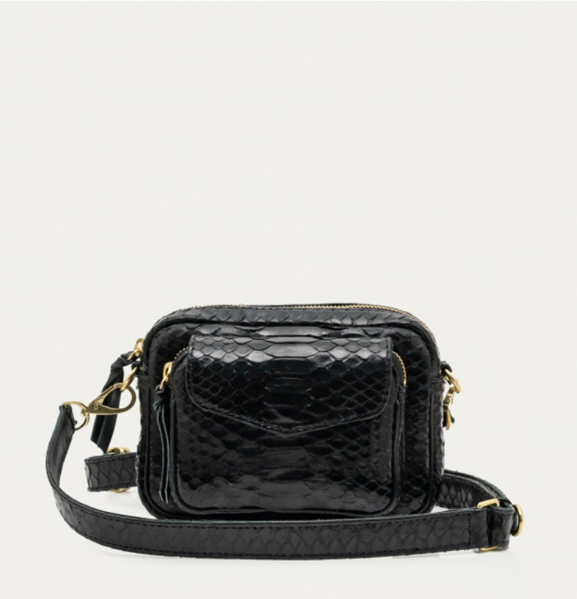 Sac Python Baby Charly Noir Or