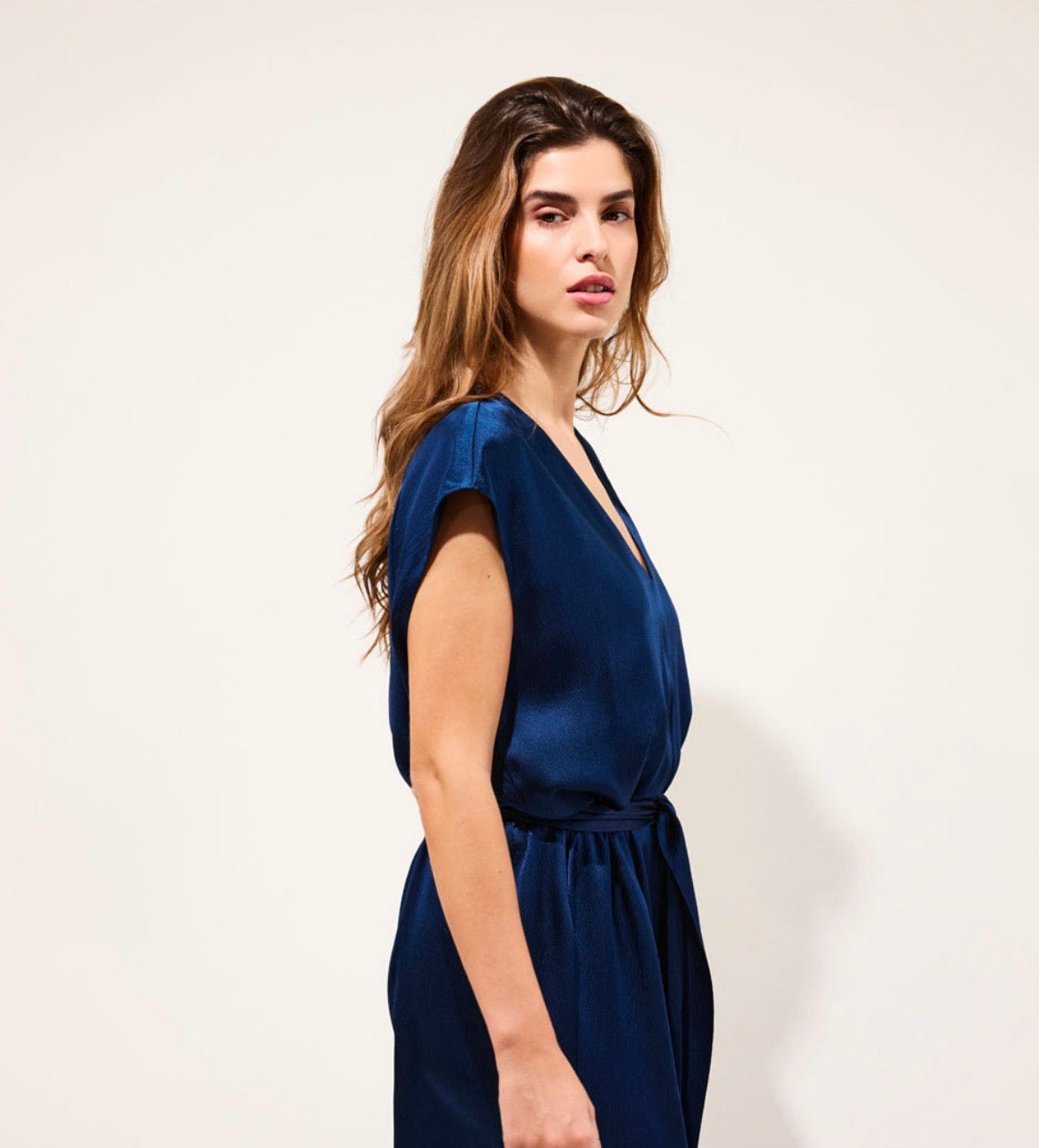 Alicante Combinaison longue oversize en soie Azul