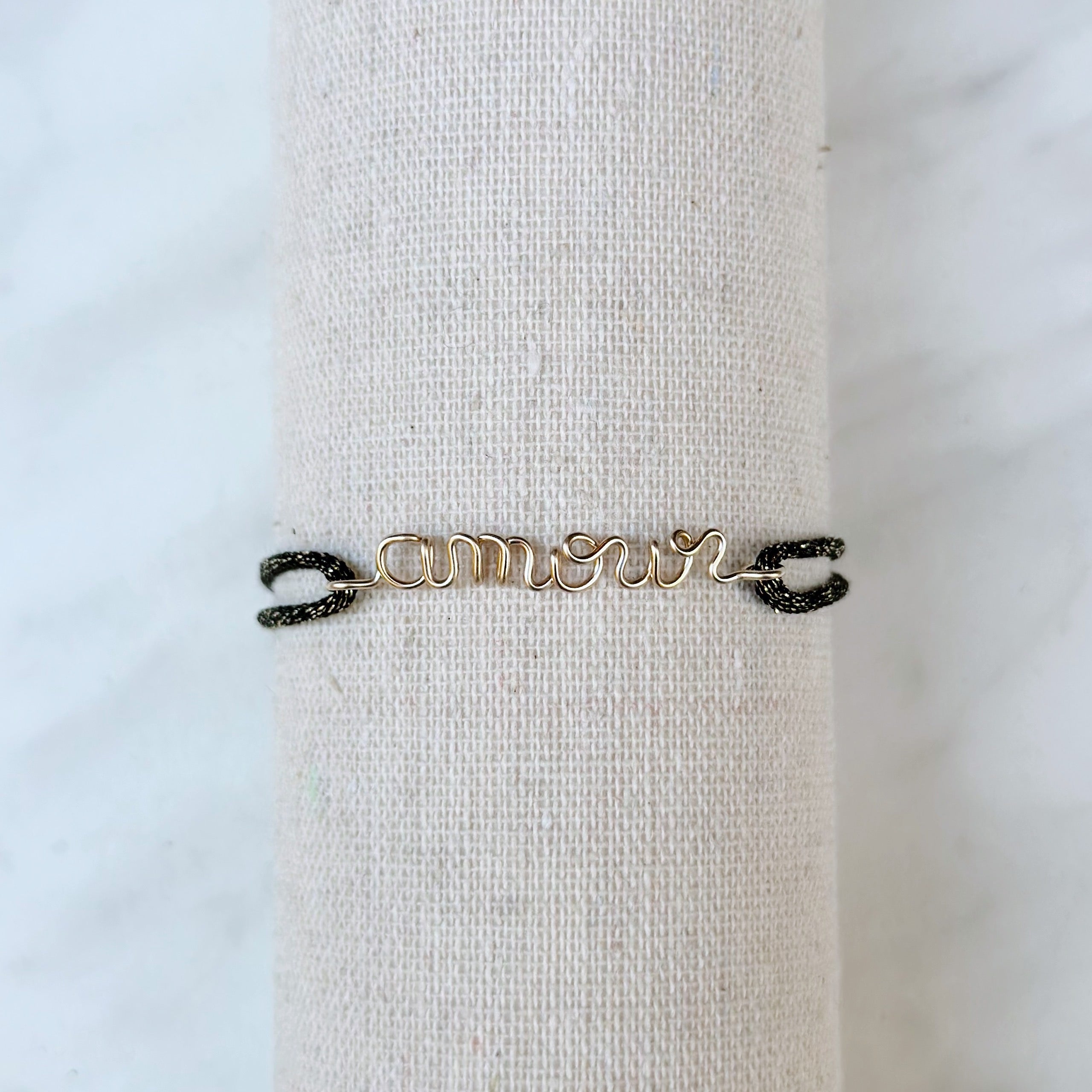 Bracelet « Amour » Cordon Lurex Midnight Black