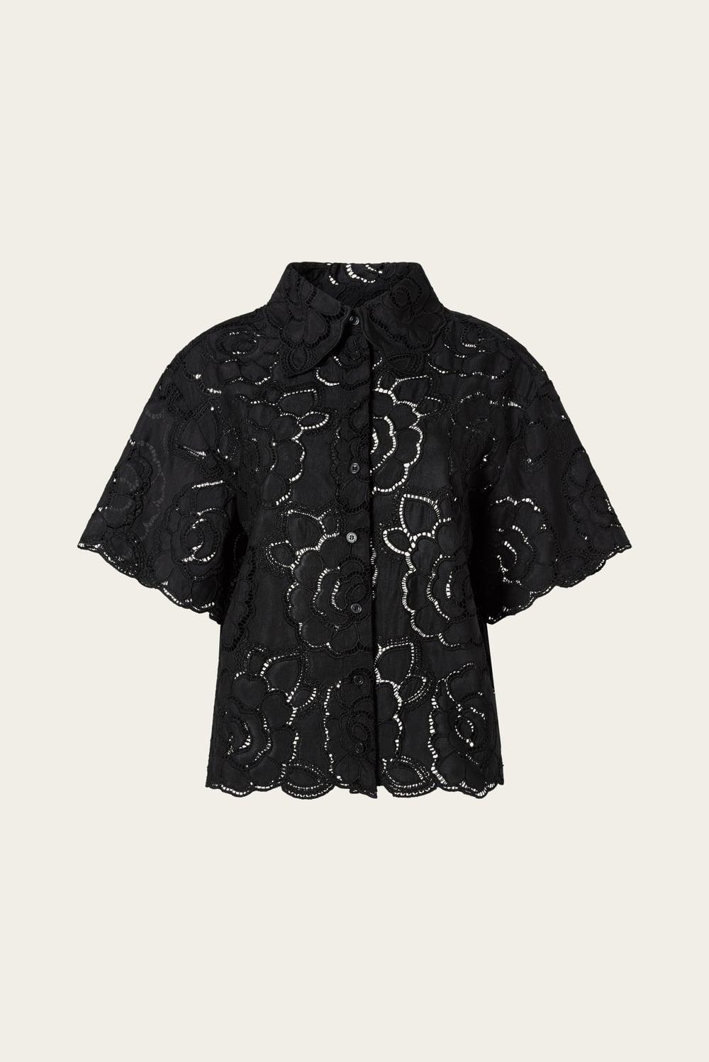 Claudia Short Sleeve Lace Shirt