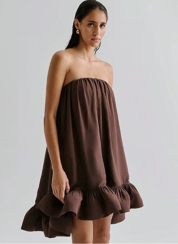 Mikala Mini Dress Chocolate