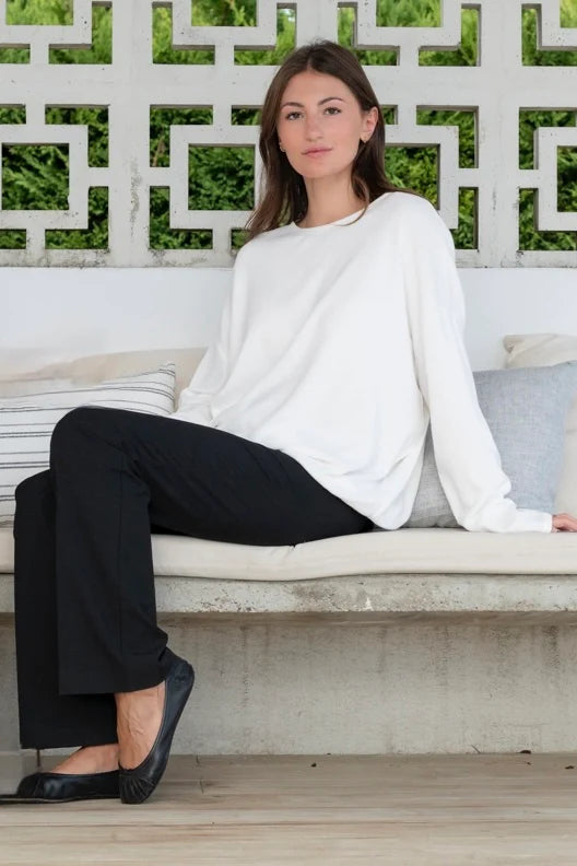 Sweat en éponge bio ELSA Blanc Laitage