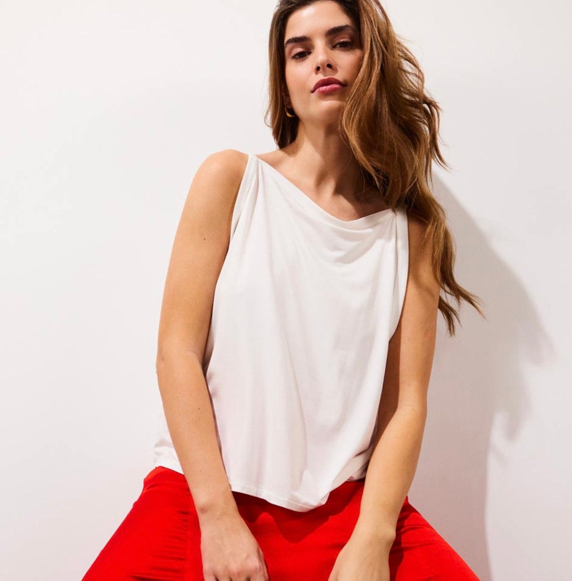 Leia Top à bretelles en jersey Vanilla