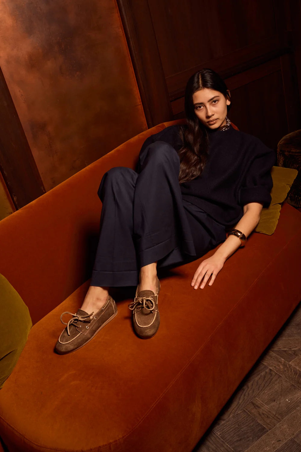 Mocassins Bateau en Daim Dark Brown