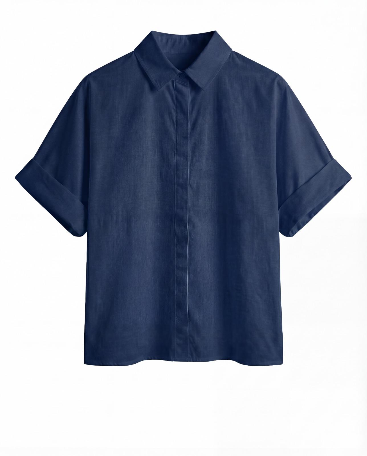 Emma Shirt Cotton Poplin Navy