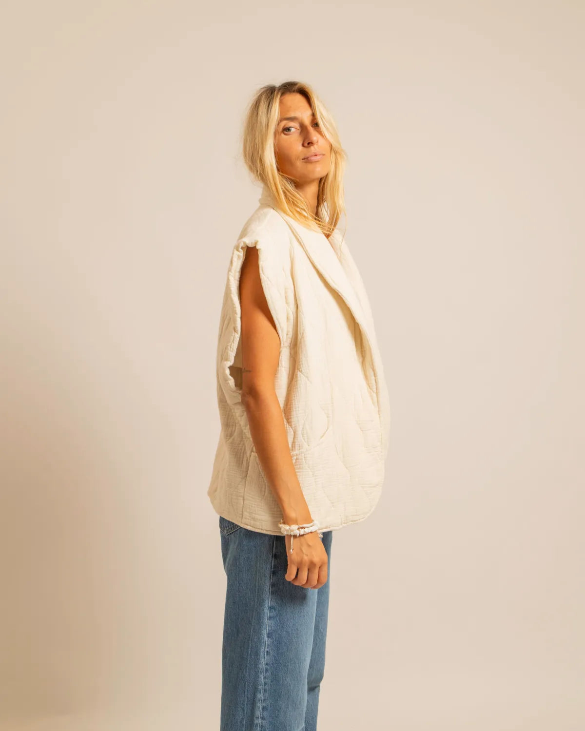 Veste Sans Manches Brooklyn 1 Crème
