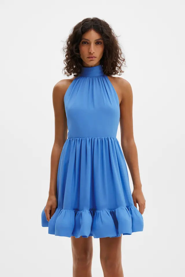 Fern Mini Dress Azure Blue