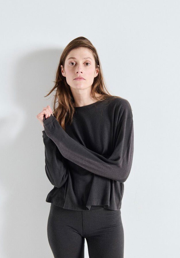 Tee Shirt Ypawood 02B Manche Longue Carbone Chiné