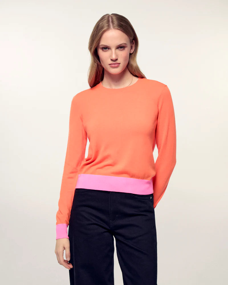 Pull Col Rond Fire Orange