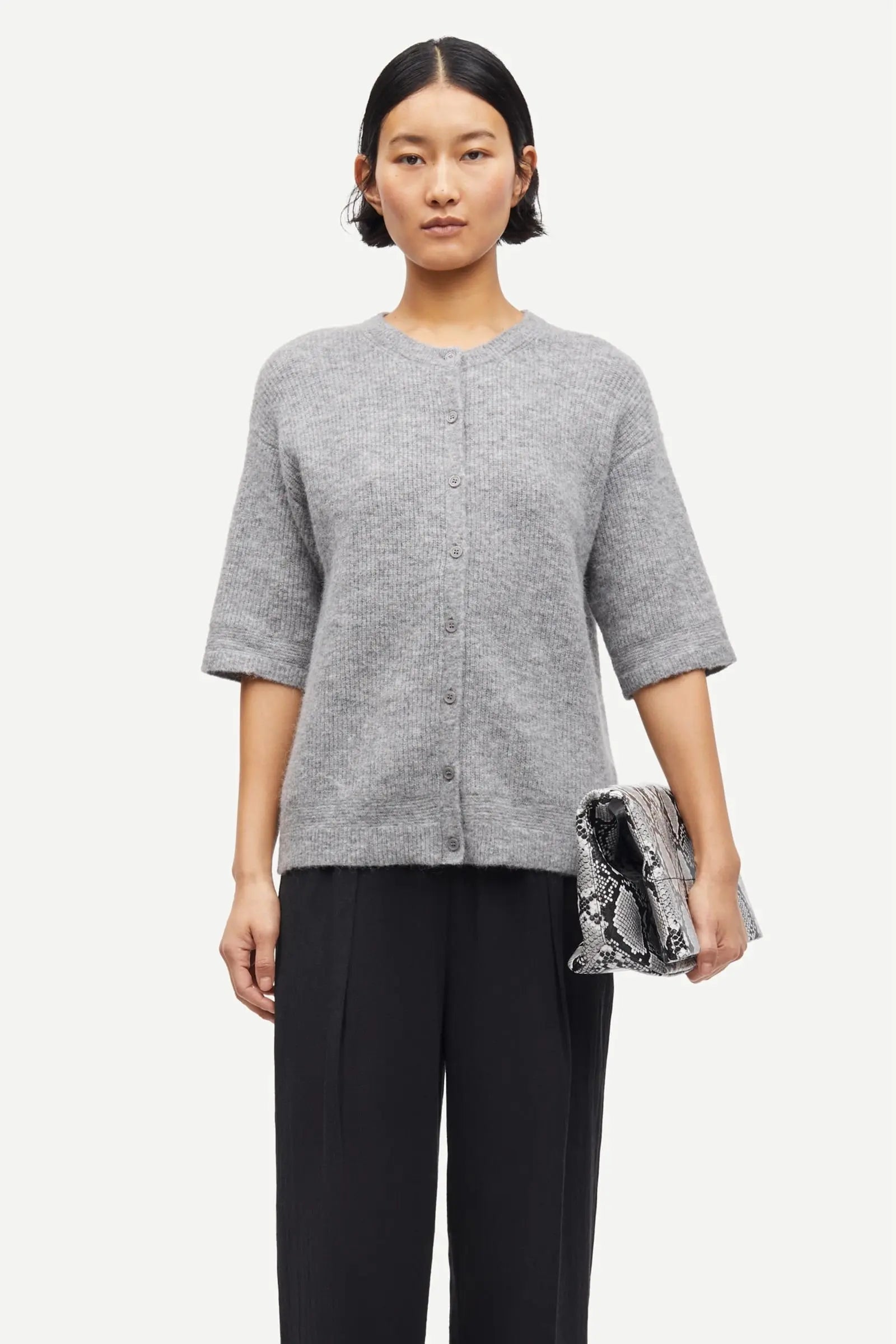 Saanoura SS Cardigan Grey Mel