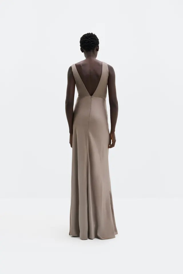 Robe Thelma Satin Maxi Dress Graphite