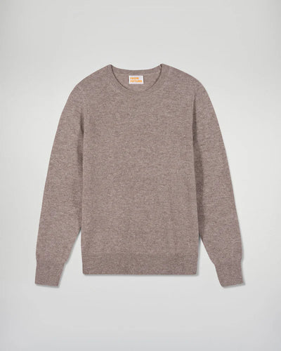 Pull Col Rond Femme Taupe Chiné