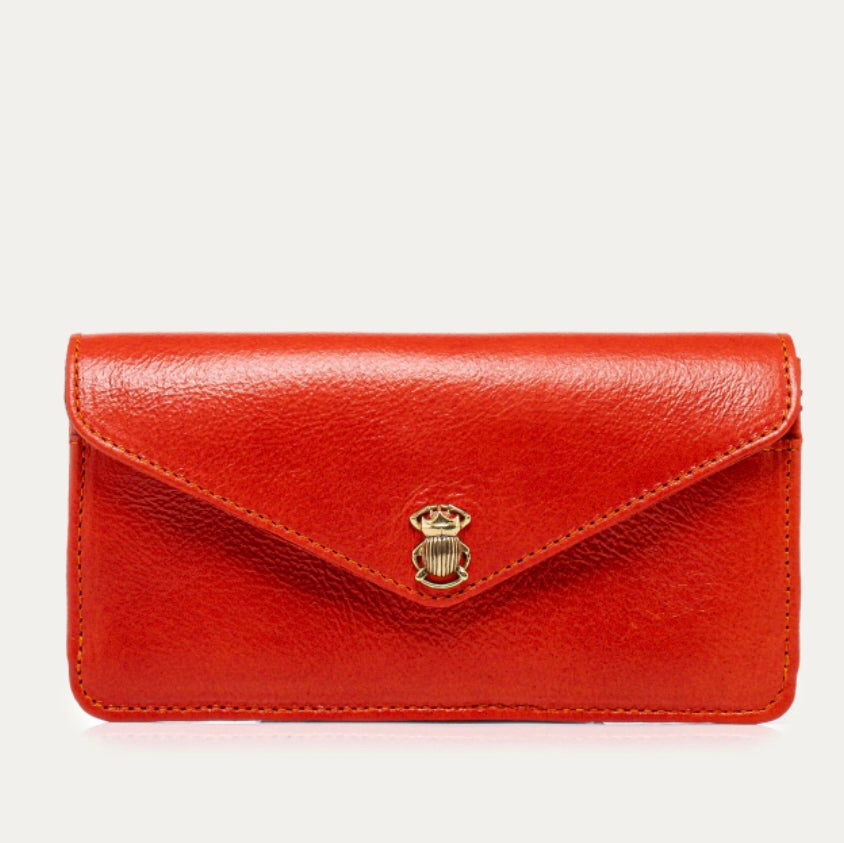 Portefeuille Alex Long Cuir Coquelicot