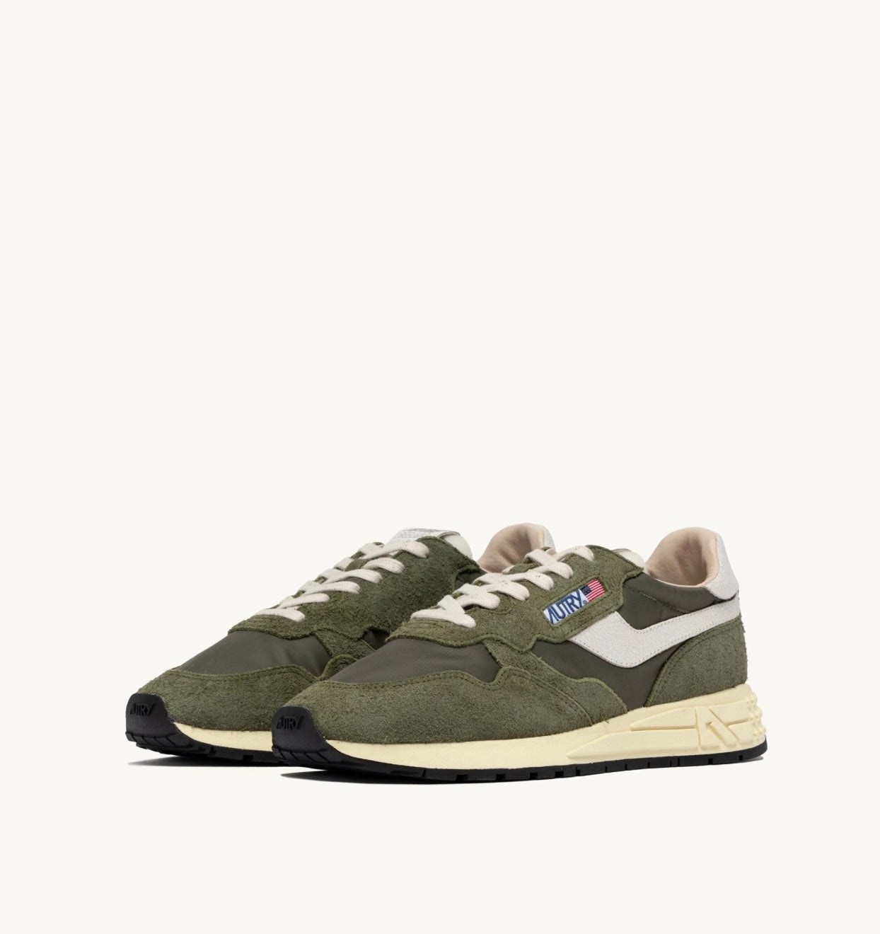 NC37 Baskets Reelwind Low en Nylon et Daim Blanc et Sauge