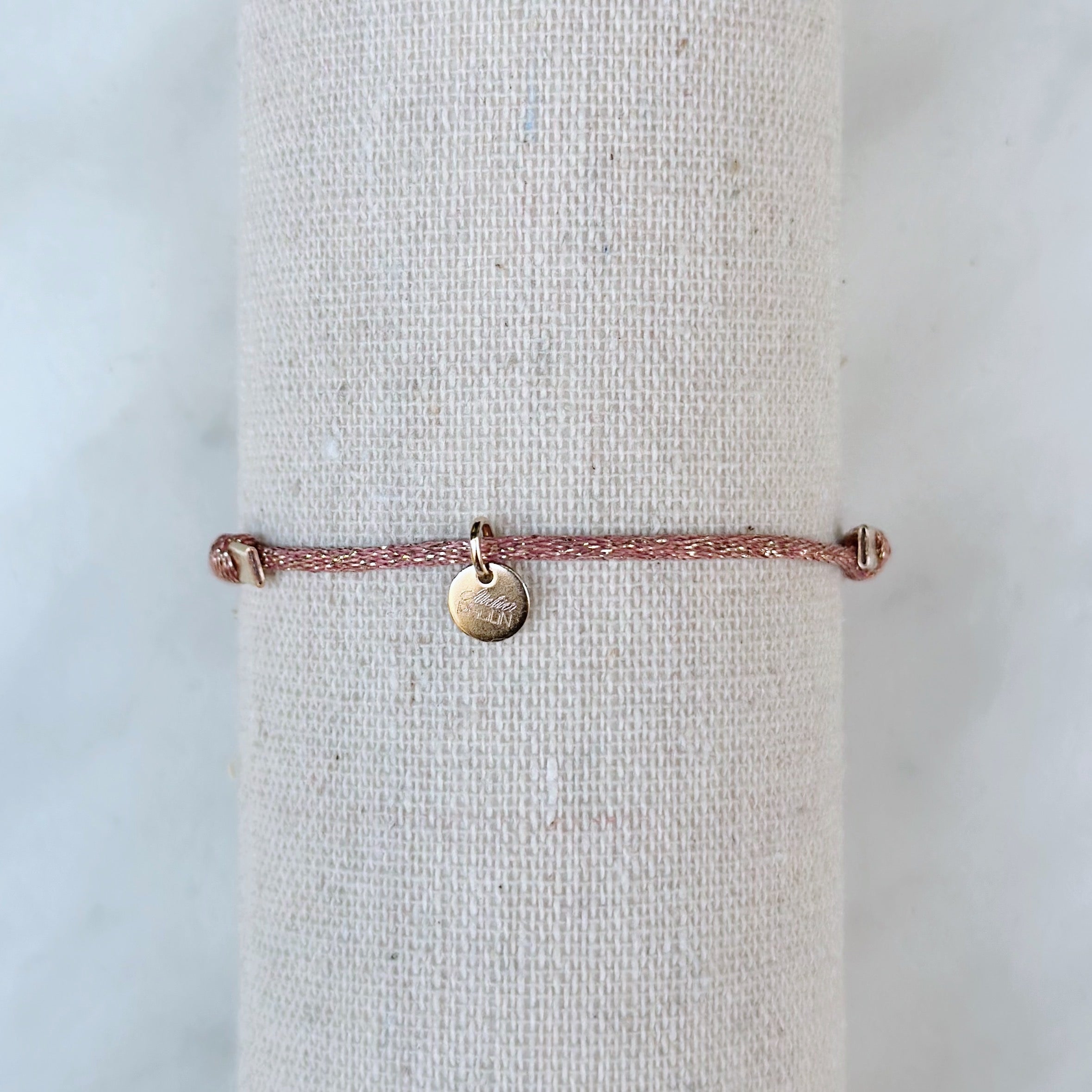 Bracelet « Love » Cordon Lurex Rose Bubblegum