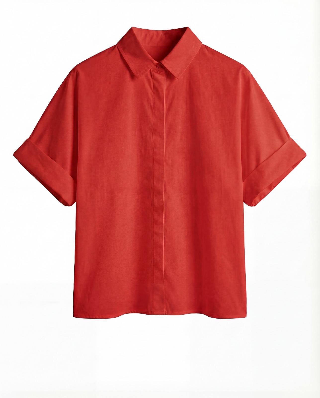 Emma Shirt Cotton Poplin Red