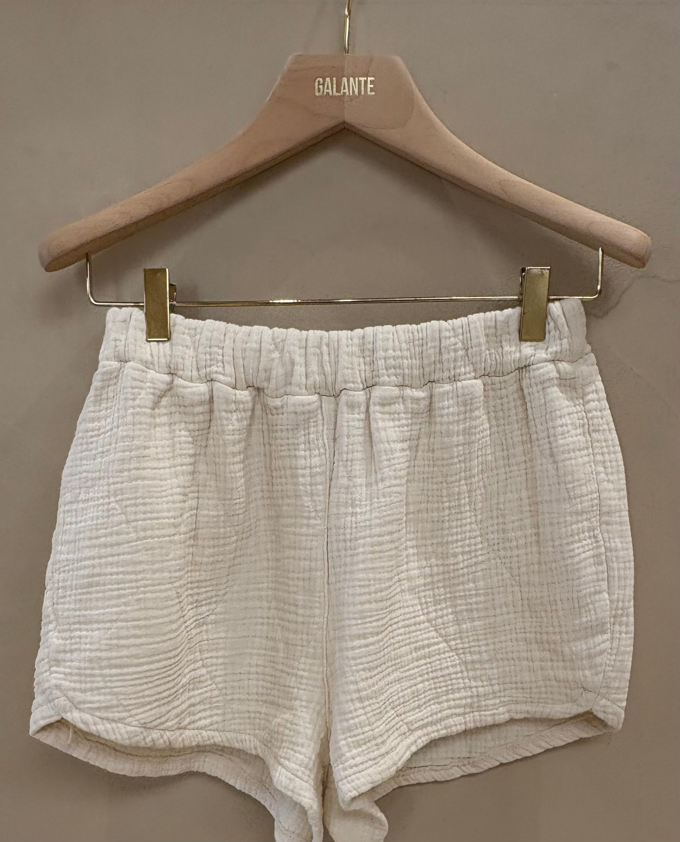 Short Roswell gaze de coton Crème