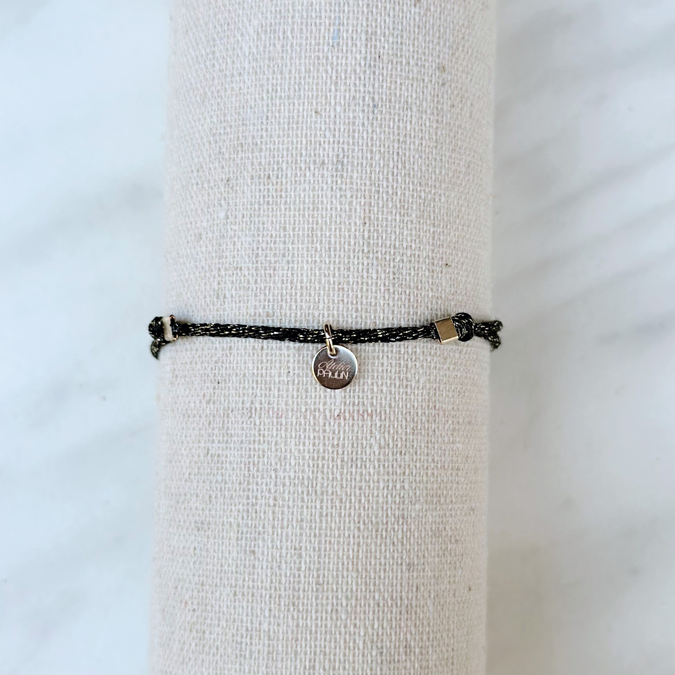 Bracelet « Happy » Cordon Lurex Midnight Black