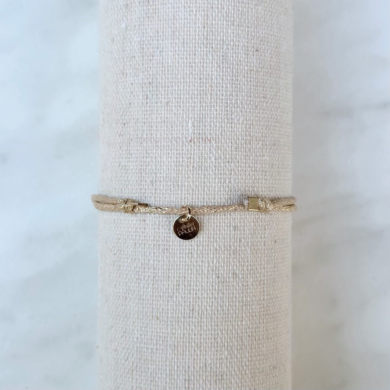 Bracelet « Rock » Cordon Lurex Doré